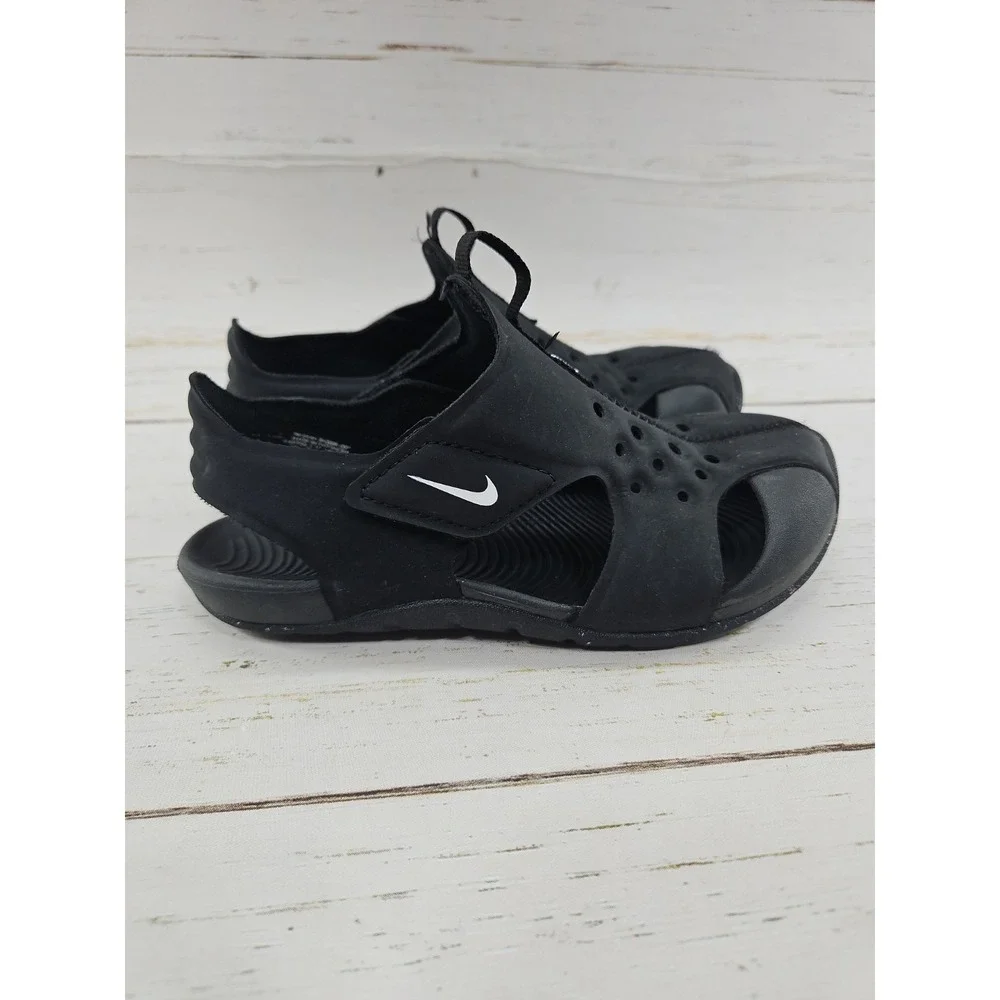 Nike Sunray Protect 2 Sandals Shoes Triple Black Boys 13C 943826-001 Adjustable